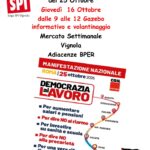 Gazebo 16 ottobre Vignola per manifestazione Democrazia al Lavoro