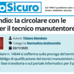 PuntoSicuro - Antincendio: la circolare con le novità per il tecnico manutentore