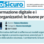 PuntoSicuro - La trasformazione digitale e i modelli organizzativi: le buone pratiche