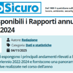 PuntoSicuro - INAIL: disponibili i Rapporti annuali regionali 2024