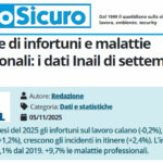 PuntoSicuro - Denunce di infortuni e malattie professionali: i dati Inail di settembre 2025