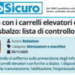 PuntoSicuro - Sicurezza con i carrelli elevatori con forche a sbalzo: lista di controllo