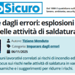 PuntoSicuro - Esplosioni e incendi nelle attività di saldatura