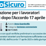 PuntoSicuro - La formazione per i lavoratori stranieri dopo l’Accordo 17 aprile 2025