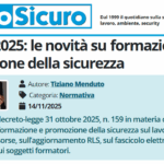 PuntoSicuro - DL 159/2025: le novità su formazione e promozione della sicurezza