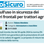 PuntoSicuro - Novità sull’uso in sicurezza dei caricatori frontali per trattori agricoli