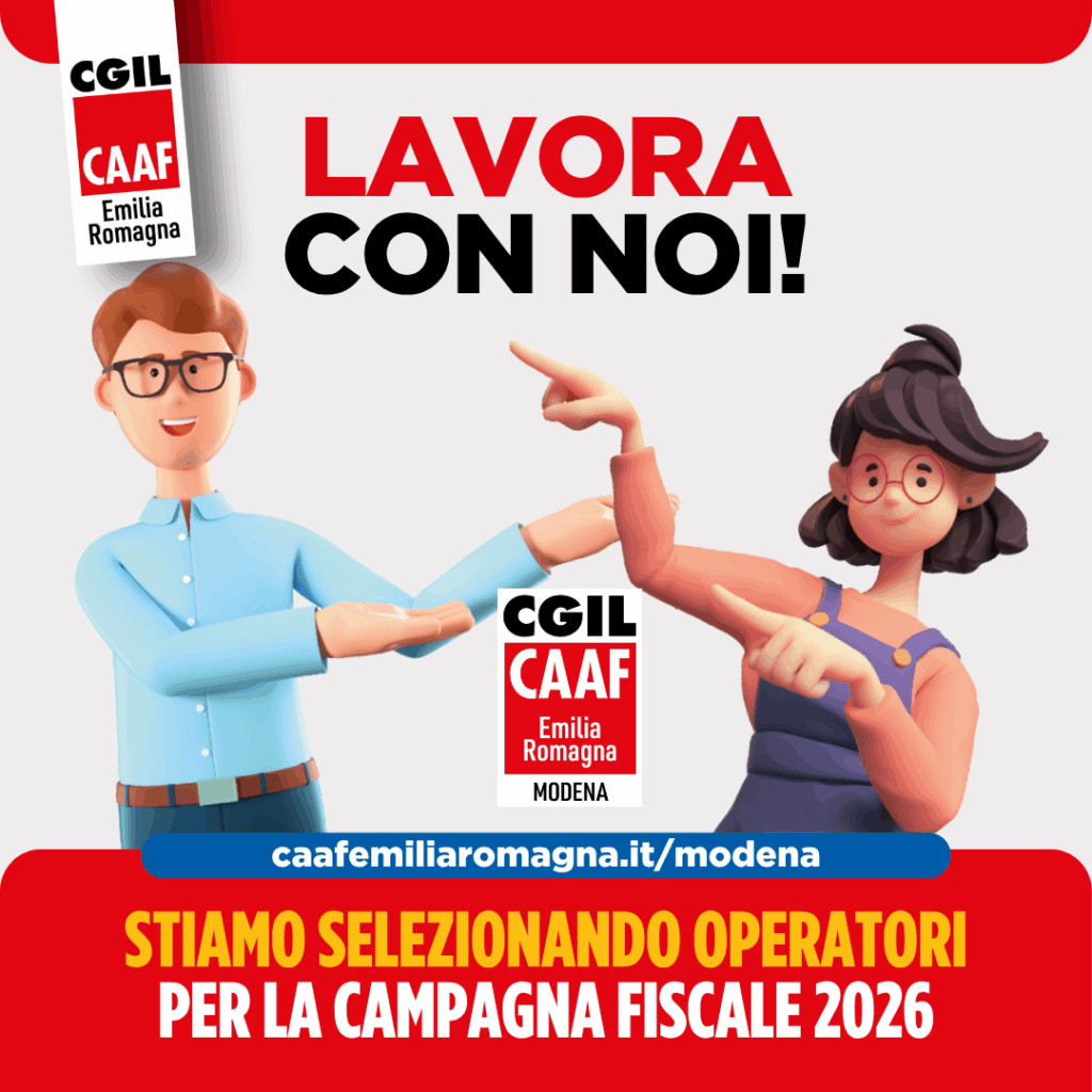 Campagna fiscale Caaf Cgil Modena 2026, Lavora con noi