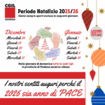 Festività natalizia 2025 - Sedi Cgil in provincia di Modena