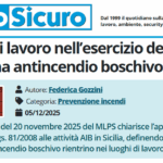 PuntoSicuro - Il luogo di lavoro nell’esercizio della campagna antincendio boschivo