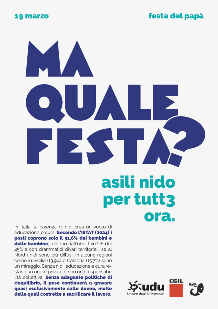 19 marzo festa del papà, ma quale festa? Asili nido per tutt3 ora