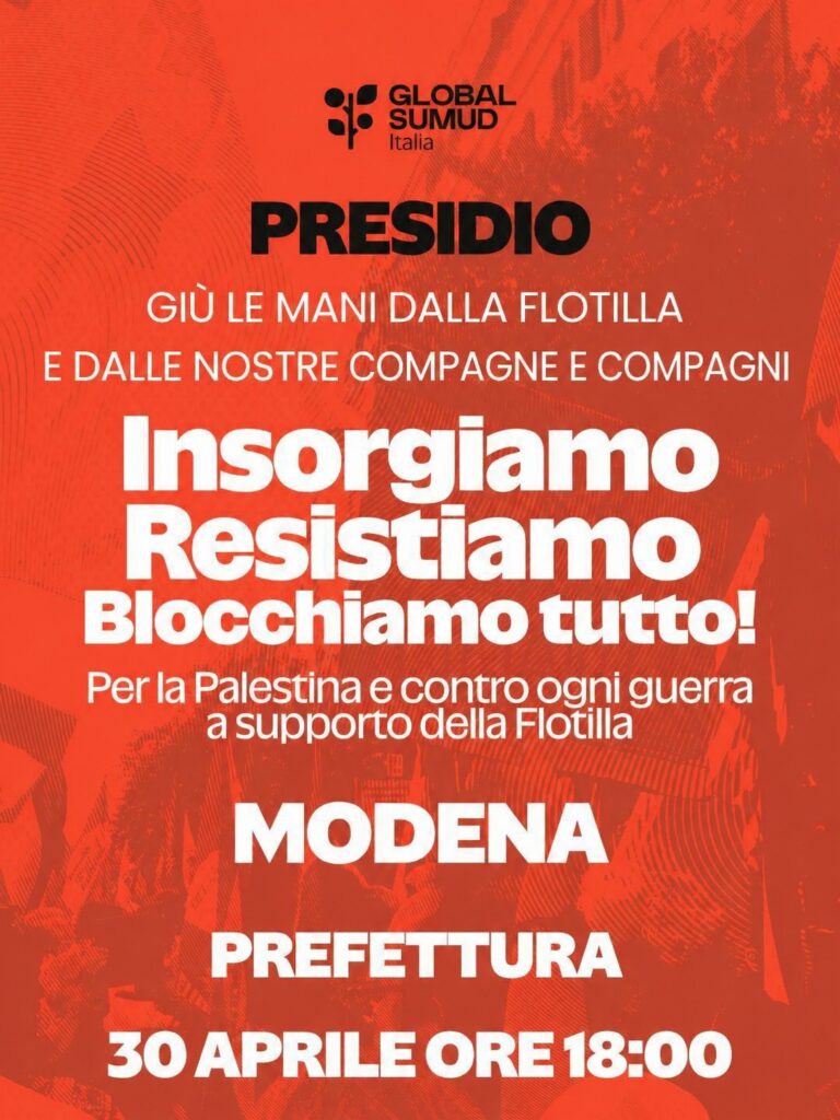 Giù le mani dalla Flotilla e dalle nostre compagne e compagni (30/4/2026)