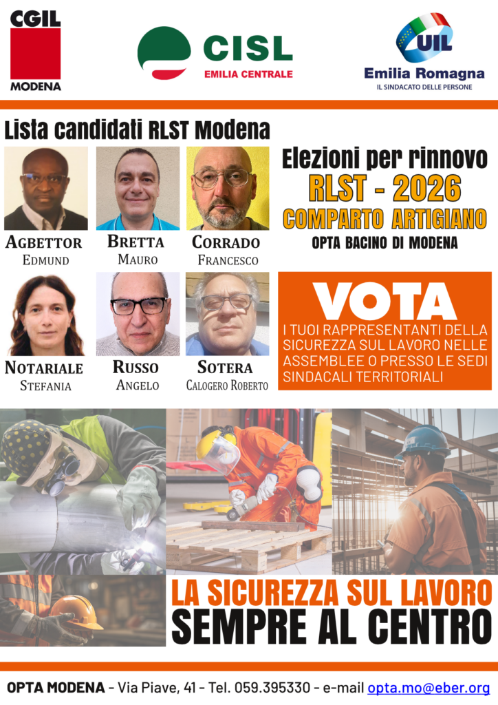 Nel 2026 si tengono in provincia di modena le elezioni per il rinnovo degli RLST del comparto artigiano