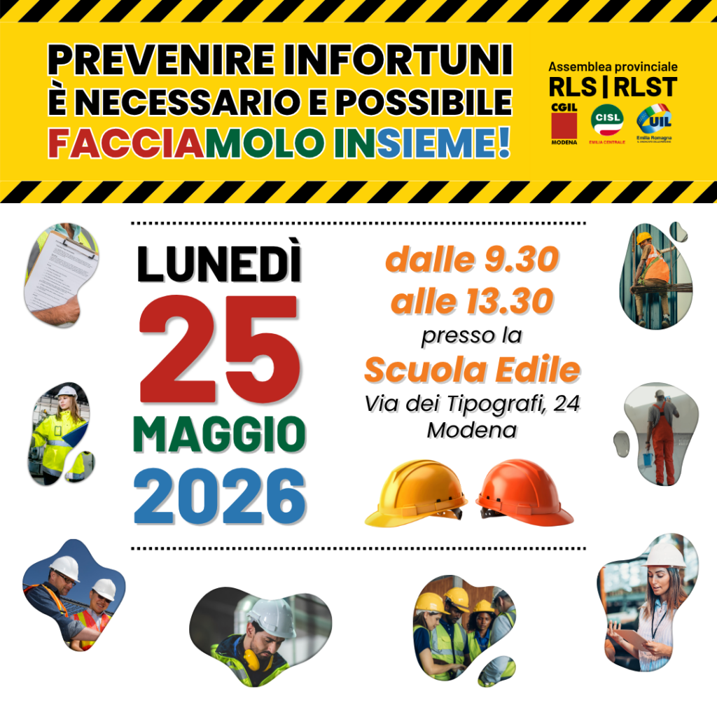 prevenire infortuni assemblea rls rlst, 25.5.26