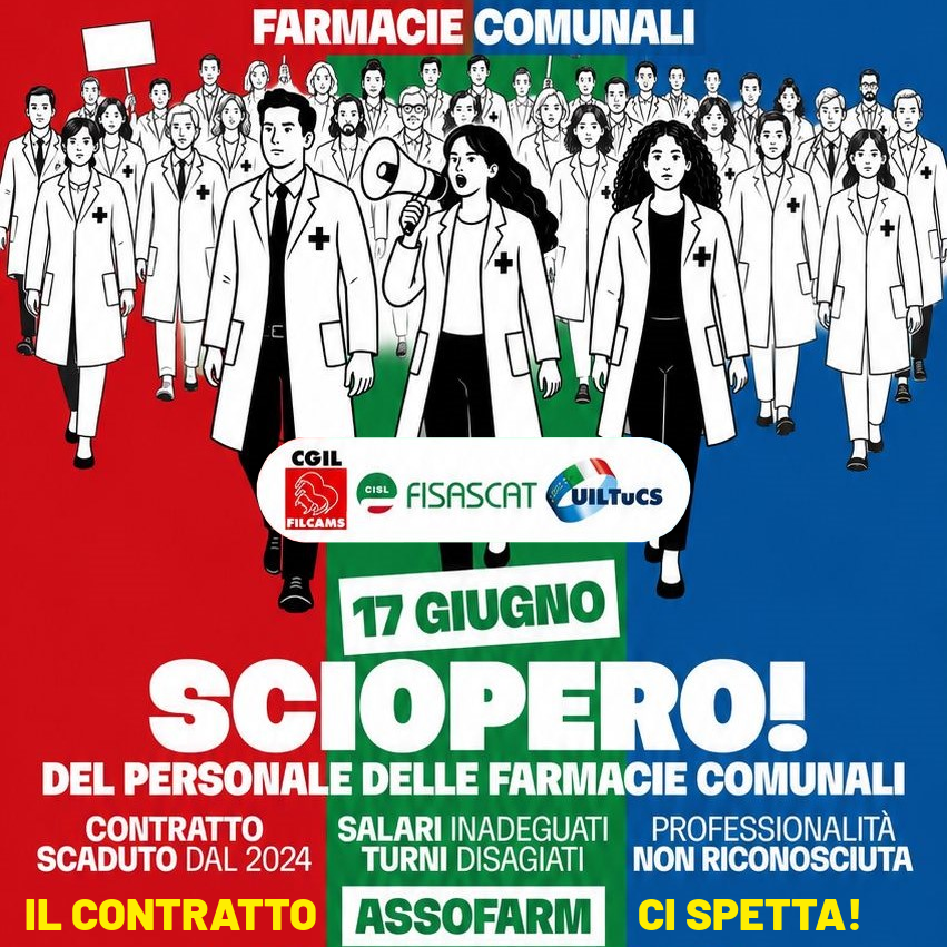 Farmacie comunali sciopero 17 giugno 2026