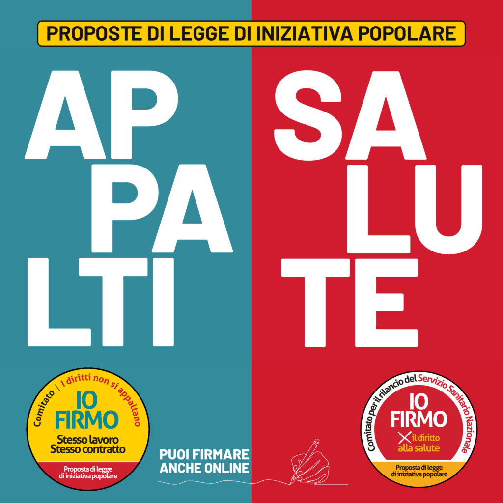 Firma le due proposte di legge di iniziativa popolare su sanità ed appalti