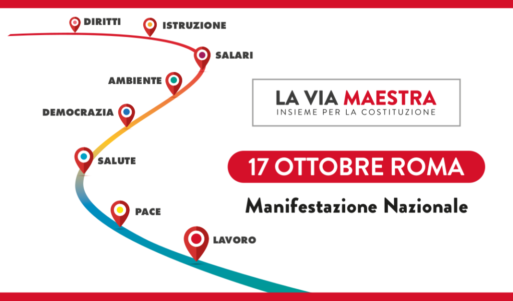 17 ottobre 2026, manifestazione nazionale a Roma: lavoro, pace, ambiente, welfare, costituzione insieme sulla via maestra