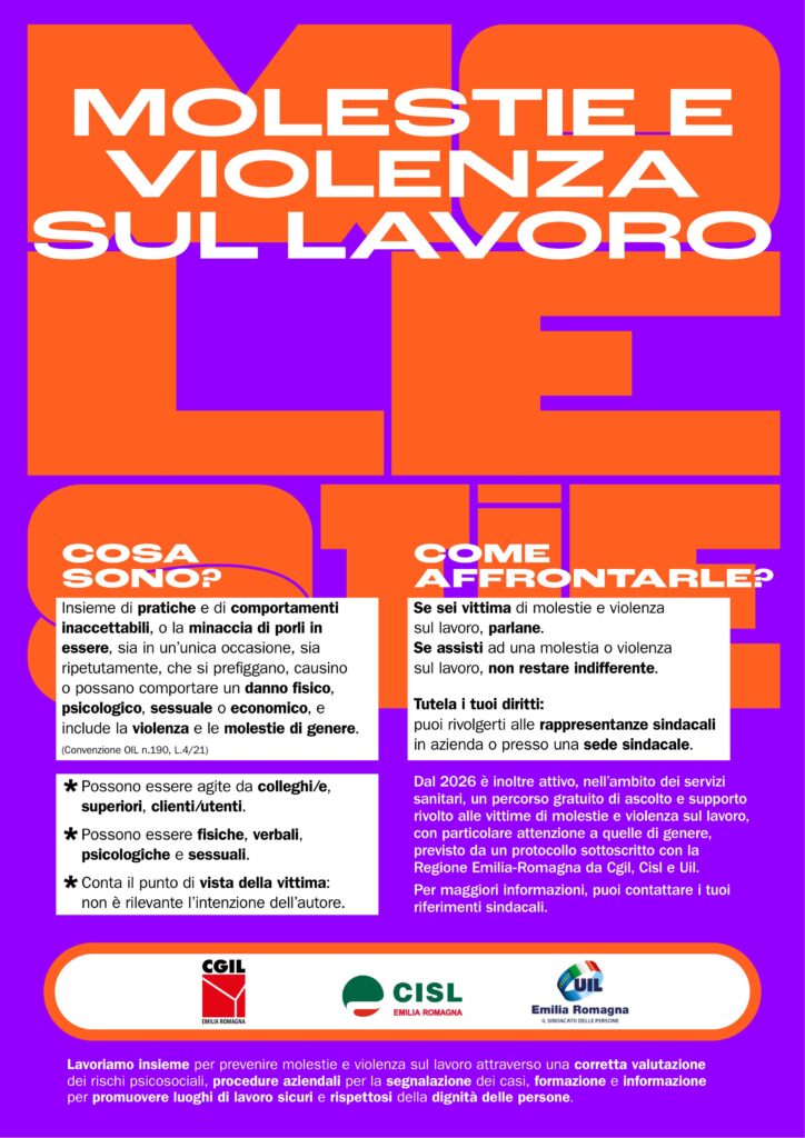 Molestie e violenza sul lavoro: informazione e tutela